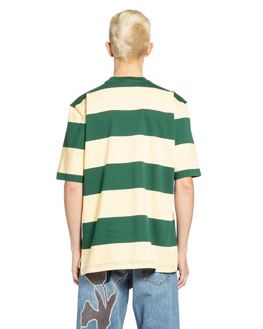 Marni Green Maxi-Stripe Cotton T-Shirt for men