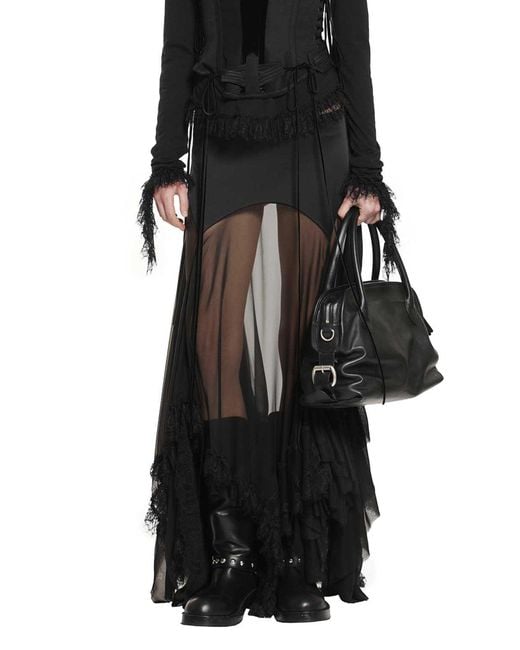 Ann Demeulemeester Black Aina Midi Skirt