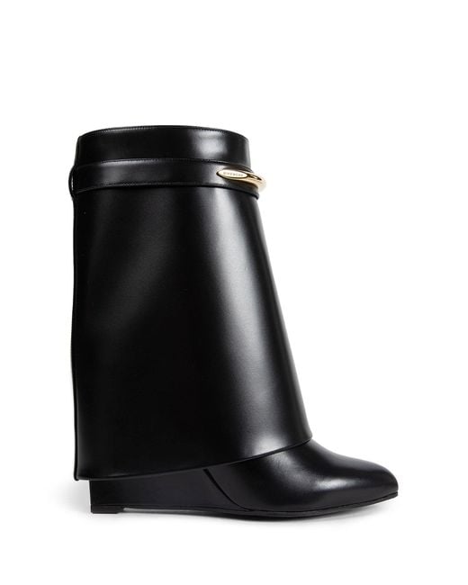 Givenchy Black Shark Pinch Leather Ankle Boots