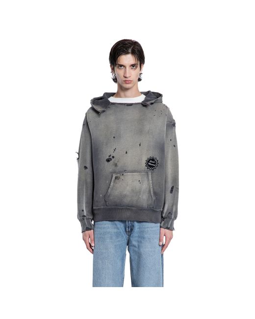 Saint Michael Gray Dbl Face Hoodie for men
