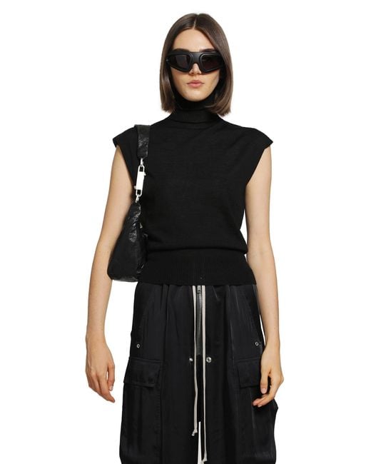 Rick Owens Black Tower Sleeveless Turtle