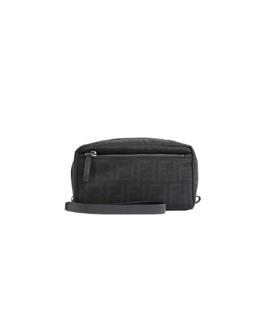 Fendi Black Small Double Zip Toiletry Case for men