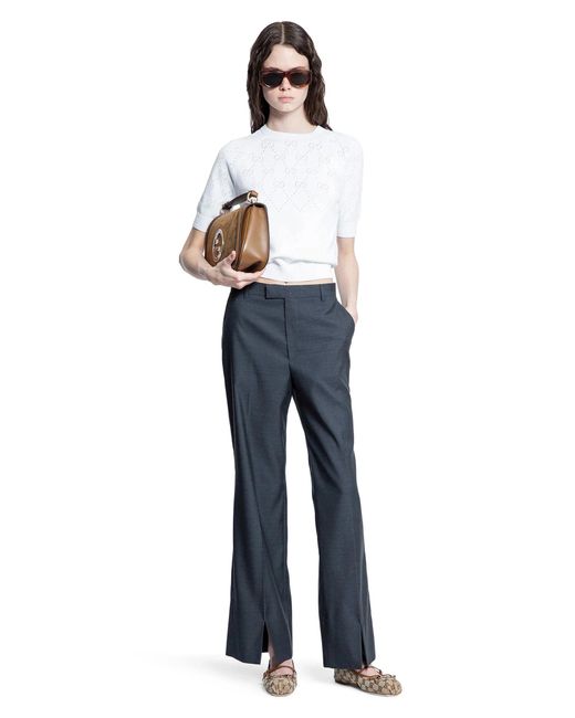 Gucci Blue Flared Tailored Trousers