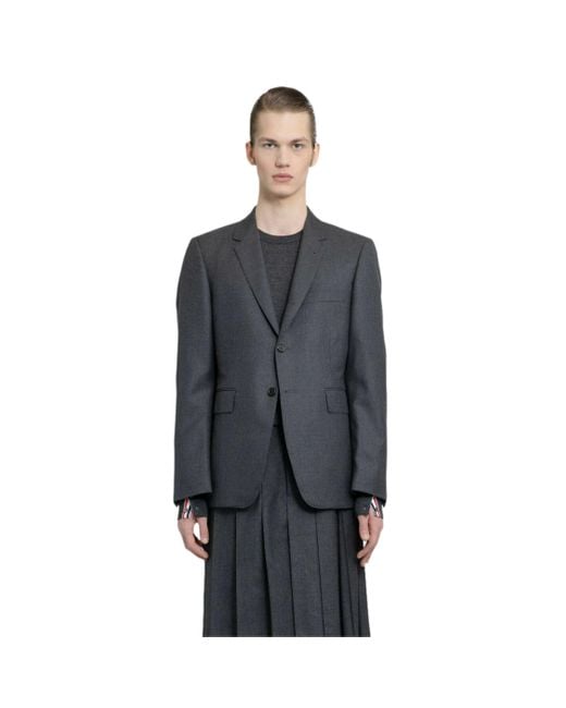 Thom Browne Gray Super 120's Twill Classic Sports Blazer for men