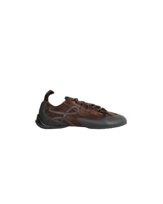 Loewe Brown Suede Grip Sneakers