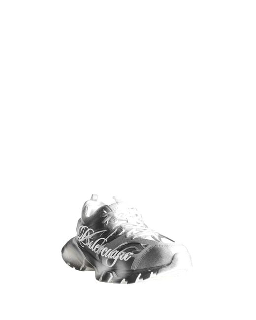 Balenciaga White Track Stencil Logo Sneakers