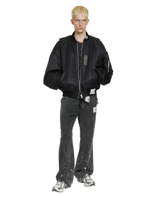 Maison Mihara Yasuhiro Black Vest Combined Bomber Jacket for men