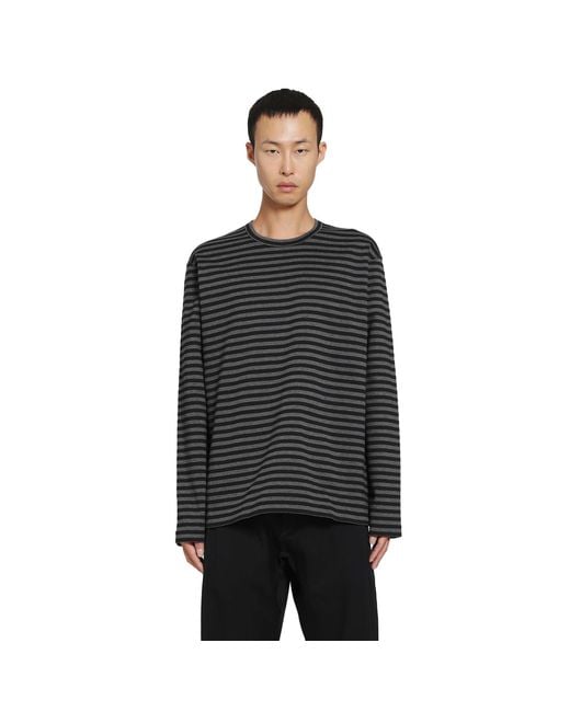 Junya Watanabe Black Striped Cotton Long Sleeeve T-Shirt for men