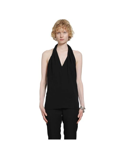 Totême Black Twisted Jersey Halter Top