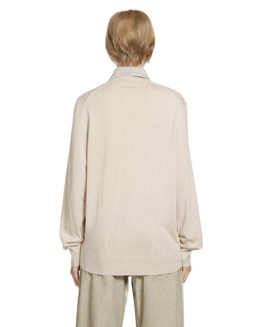 Acne Natural Layered Silk Cashmere Polo