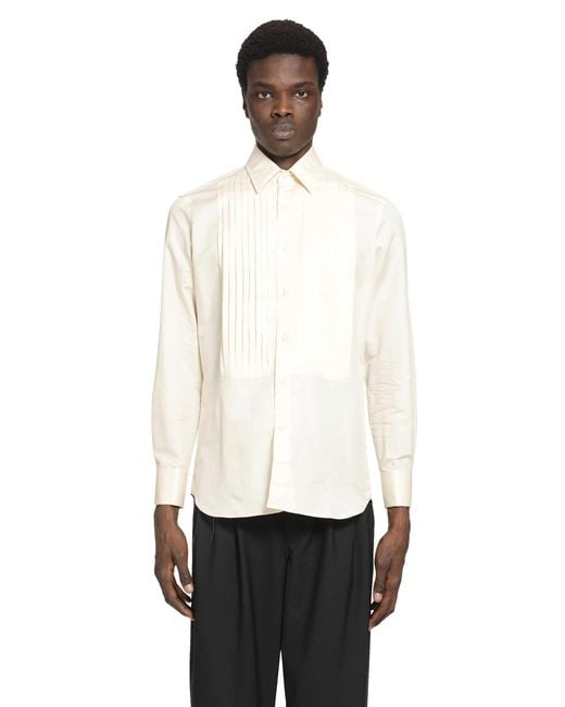 Lardini White Tuxedo Shirt for men