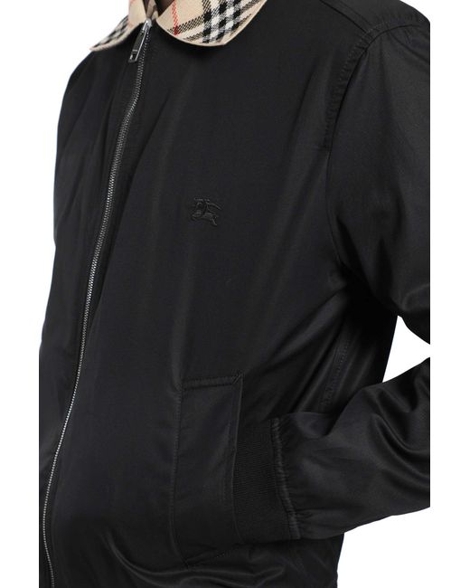 Burberry Black Gabrdine Glenfields Harrington Jacket for men