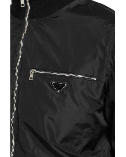 Prada Black Reversible Wool And Re-Nylon Jacket for men