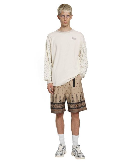 Kapital White Waffle Jersey Calico Long Sleeve T-Shirt for men