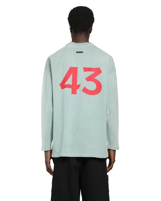 Fear Of God Blue Printed Long Sleeve Tee for men