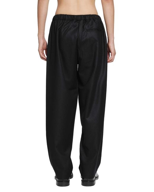ROSE BURRITO Black Wool Flannel Pyjama Trousers for men