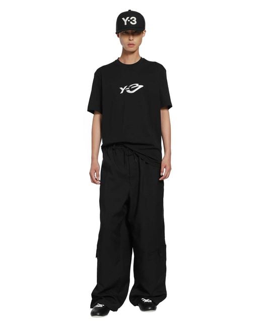 Y-3 Black Liquid Logo T-Shirt for men