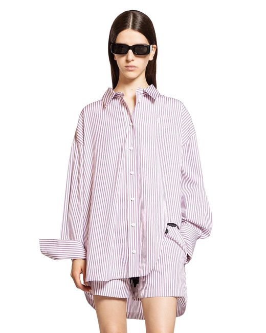 The Attico Women's Pink Striped Cotton Shirt