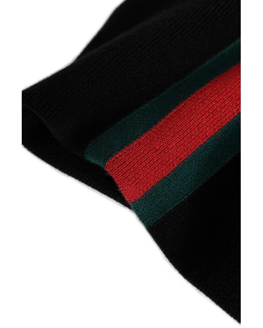 Gucci Black Web Wool Hat for men