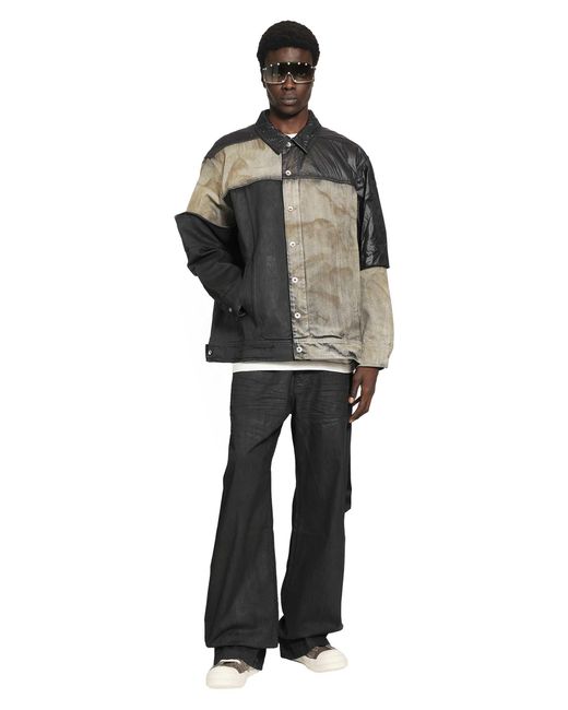 Rick Owens Black Jumbo Worker Patchwork Jacket for men