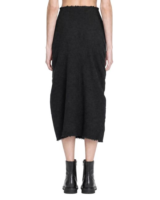 Marc Le Bihan Black Textured Stretch Nylon Skirt