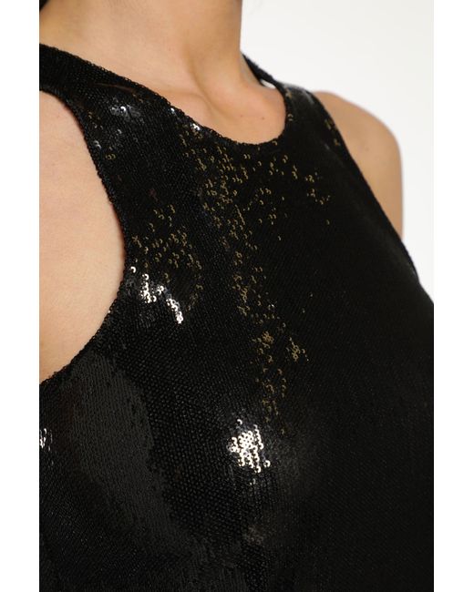 Totême Black Curved Sequin Tank