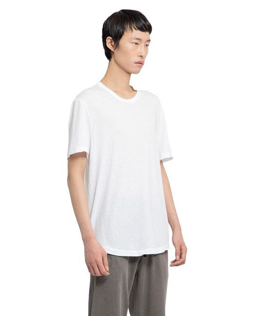 James Perse White Clear Jersey Crew T-Shirt for men