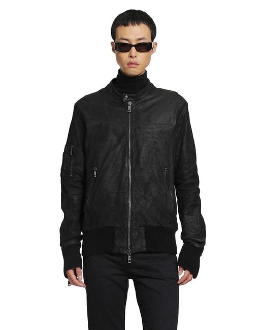 Giorgio Brato Black Nubuck Lambskin Bomber for men
