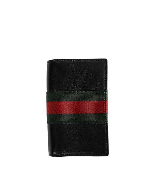Gucci Black Web Trademark Card Case for men