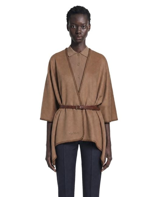 Max Mara Brown Double Wool Broadcloth Cloak