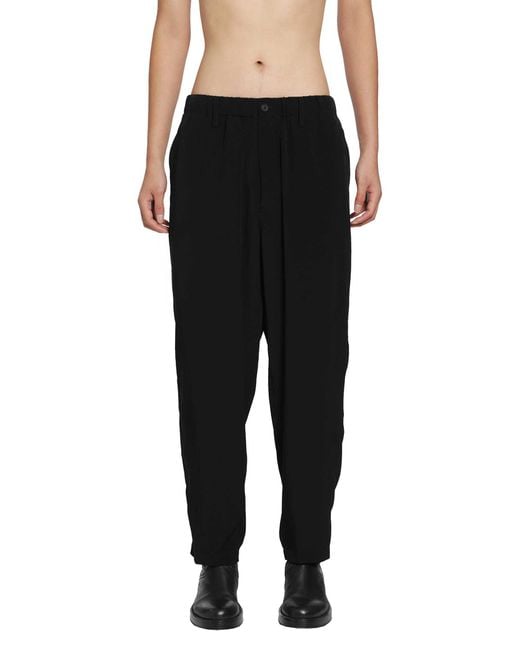 Yohji Yamamoto Black Ta Tuxedo Double Stitch Pants for men
