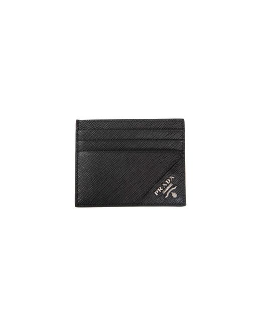 Prada Black Saffiano Leather Card Holder for men