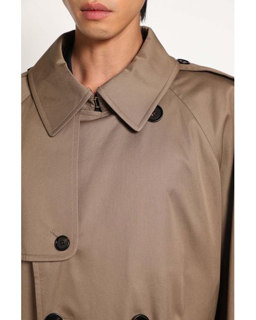 Burberry Brown Long Gabardine Trench Coat for men