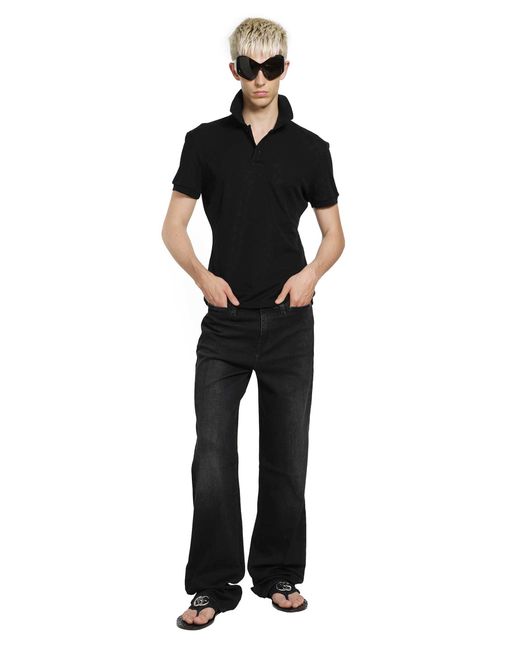 Gucci Black Gg Technical Jersey Jacquard Polo Shirt for men