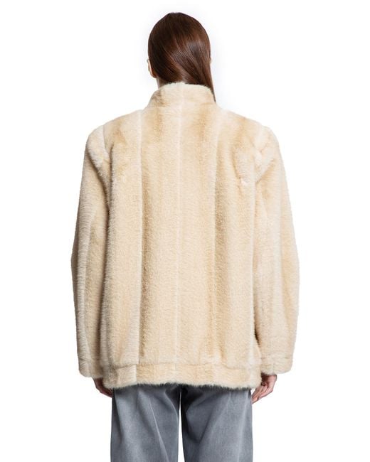 MM6 by Maison Martin Margiela Natural Faux Fur Jacket