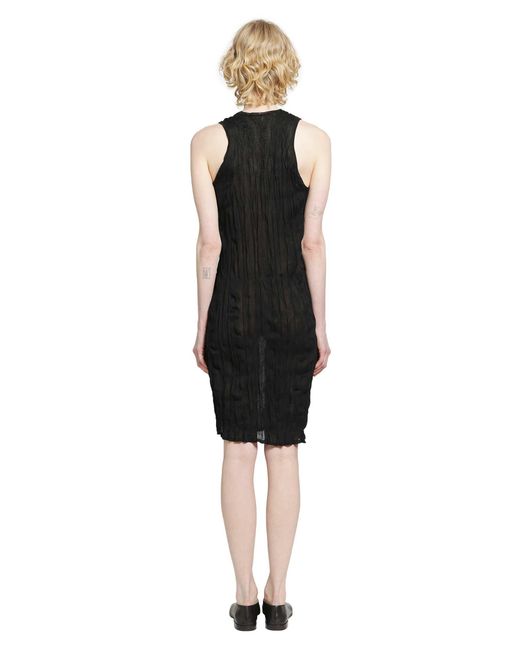 Totême Black Crinkled Knit Tank Dress
