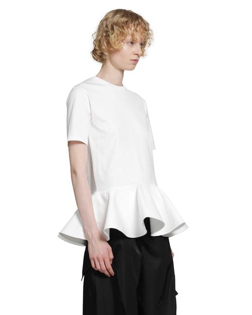 Alaïa White Cotton Jersey Crinoline T-Shirt