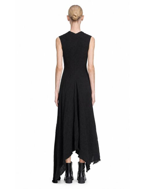 Marc Le Bihan Black Viscose Wool Knotted Dress