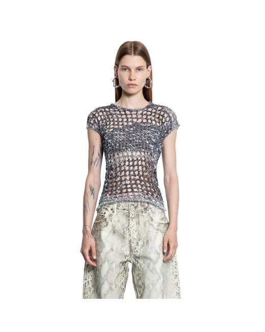 Acne Black Kambon Tweedy Crochet Top
