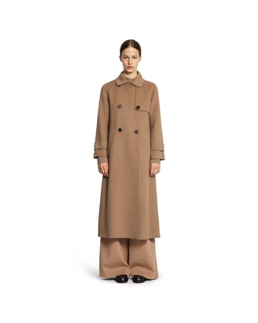 Max Mara Natural Sem Double-Breasted Coat