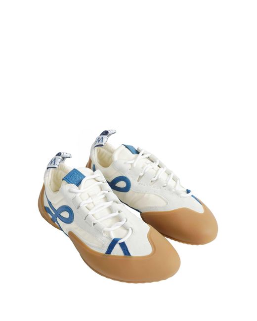 Loewe Blue Grip Nylon And Suede Sneakers
