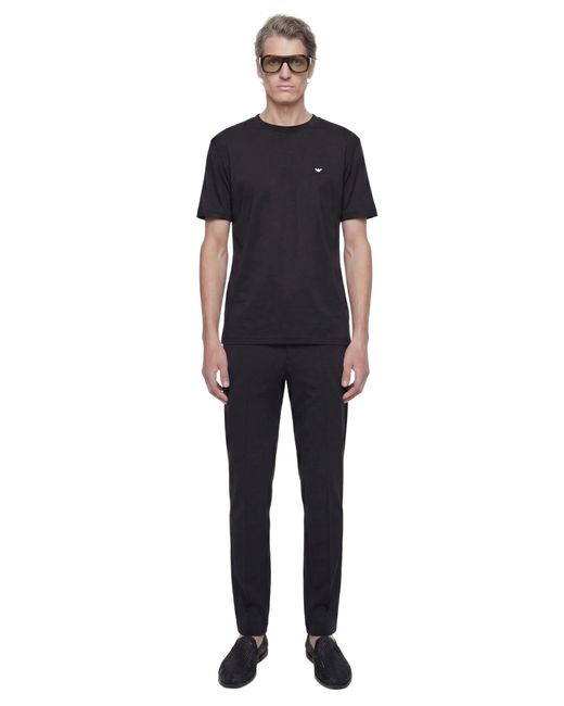 Emporio Armani Black Eagle Embroidery T-Shirt for men