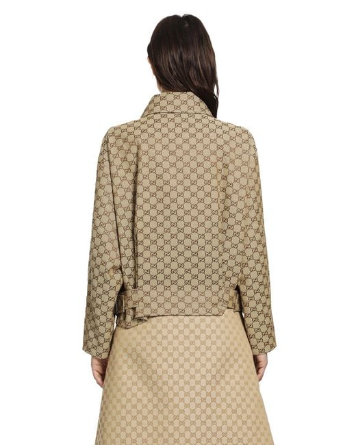 Gucci Natural Gg Canvas Bomber Jacket
