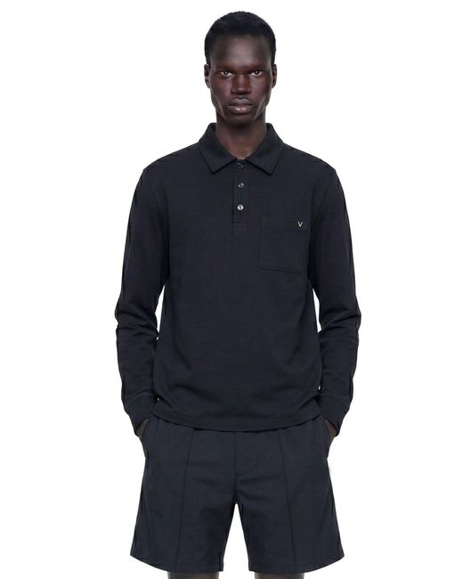 Valentino Blue Jersey Pocket Polo Shirt for men