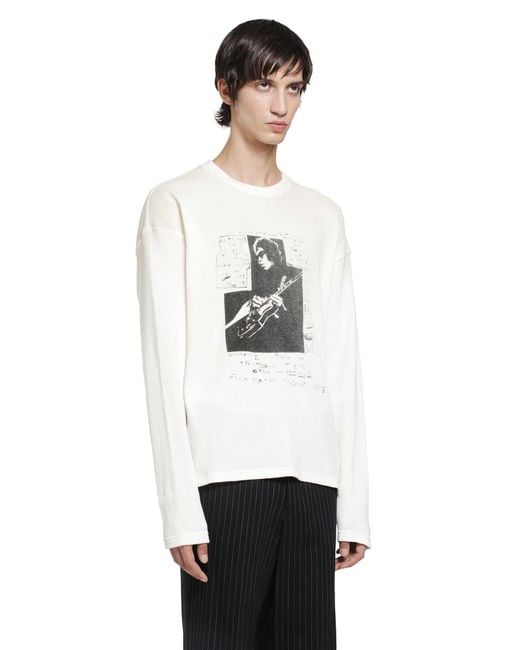 Ann Demeulemeester White Emil 'The Night Whisper' Long Sleeve T-Shirt for men