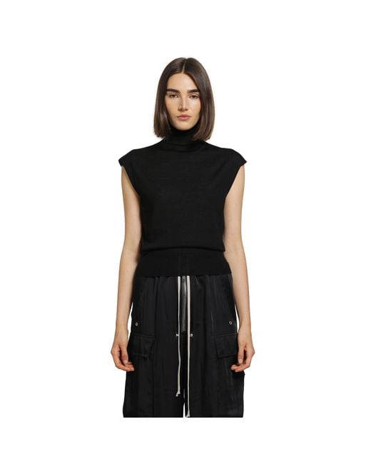 Rick Owens Black Tower Sleeveless Turtle