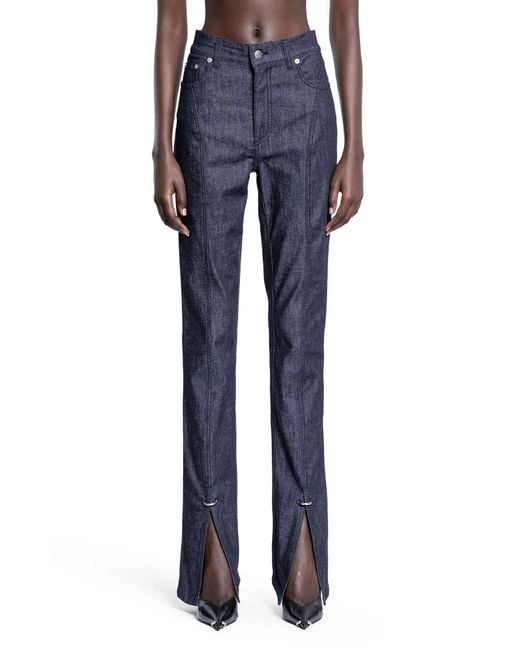 Mugler Blue Pierced Raw Denim Skinny Jeans