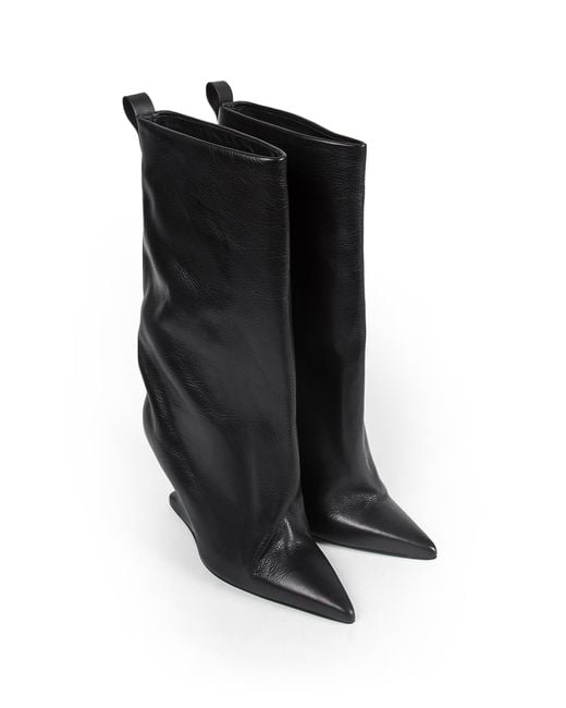 Rick Owens Black Temple Cantilever 8 Sharp Flared Boots