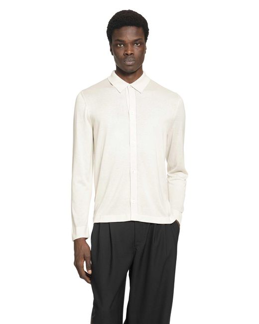 Lardini White Silk Knit Shirt for men