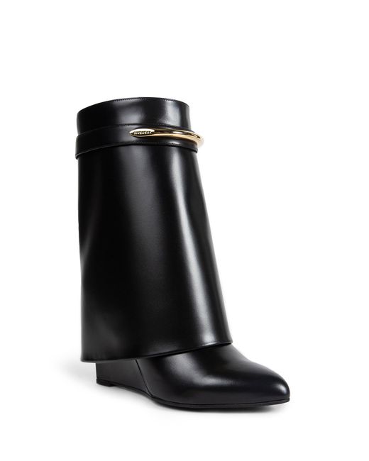 Givenchy Black Shark Pinch Leather Ankle Boots